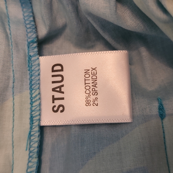 STAUD BLUE HIBISCUS FLORAL COTTON SHORTS SZ 0 - Picture 11 of 11